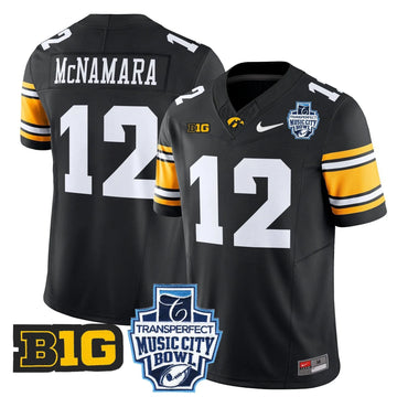 Personalized Iowa Hawkeyes 2026 Music City Bowl Vapor Limited Jersey - Black / Cade McNamara Stitched