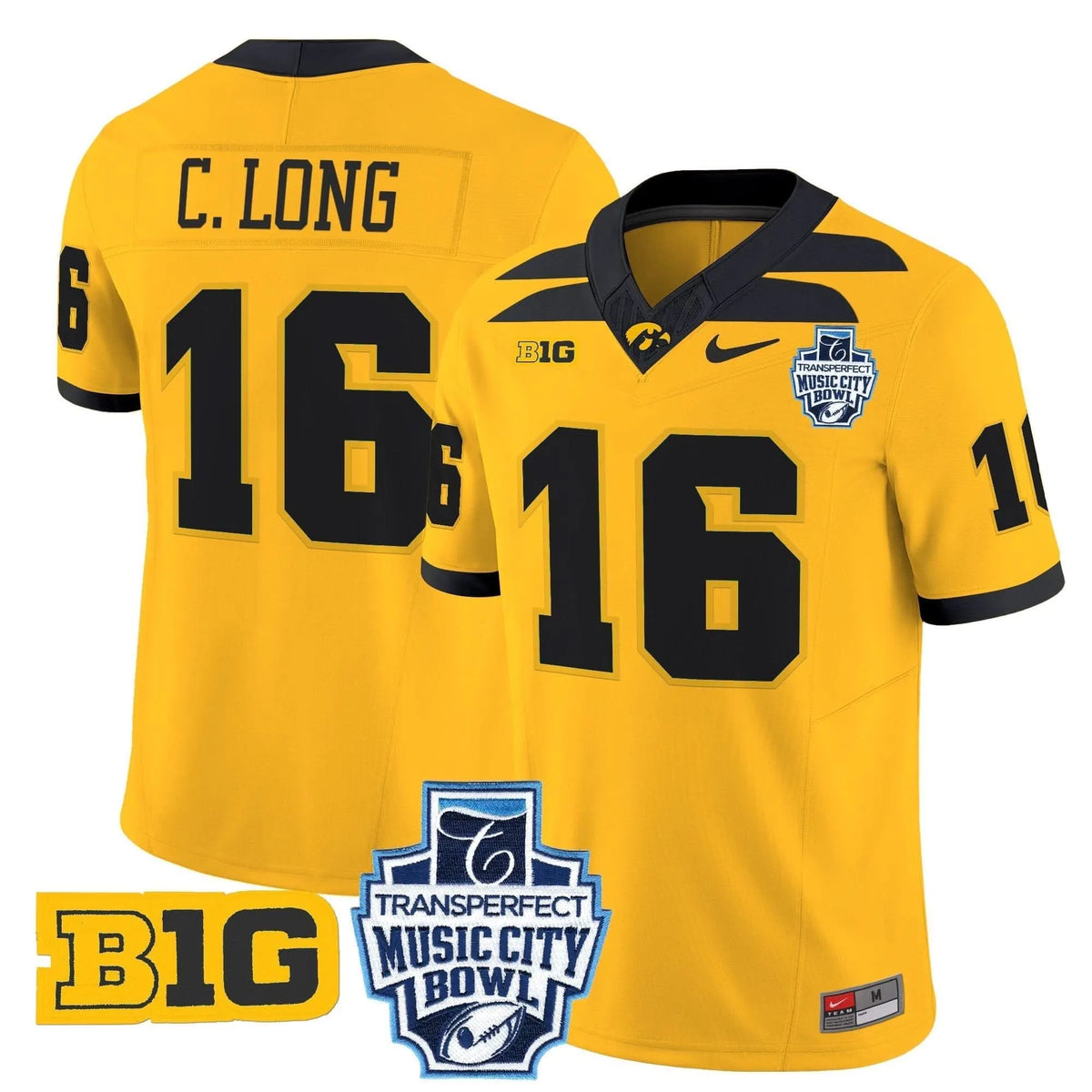 Personalized Iowa Hawkeyes 2026 Music City Bowl Vapor Limited Jersey - Gold / Chuck Long Stitched