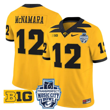 Personalized Iowa Hawkeyes 2026 Music City Bowl Vapor Limited Jersey - Gold / Cade McNamara Stitched