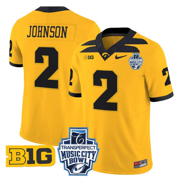 Personalized Iowa Hawkeyes 2026 Music City Bowl Vapor Limited Jersey - Gold / Kaleb Johnson Stitched