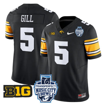 Personalized Iowa Hawkeyes 2026 Music City Bowl Vapor Limited Jersey - Black / Jacob Gill Stitched