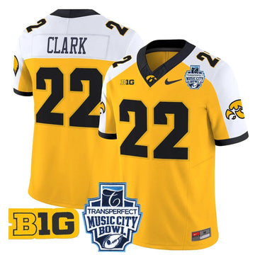 Personalized Iowa Hawkeyes 2026 Music City Bowl Vapor Limited Jersey - Gold Alternate / Caitlin Clark Stitched