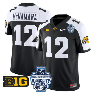 Personalized Iowa Hawkeyes 2026 Music City Bowl Vapor Limited Jersey - Black Alternate / Cade McNamara Stitched