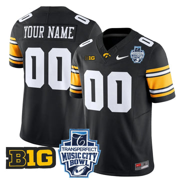Personalized Iowa Hawkeyes 2026 Music City Bowl Vapor Limited Custom Jersey - Black Stitched