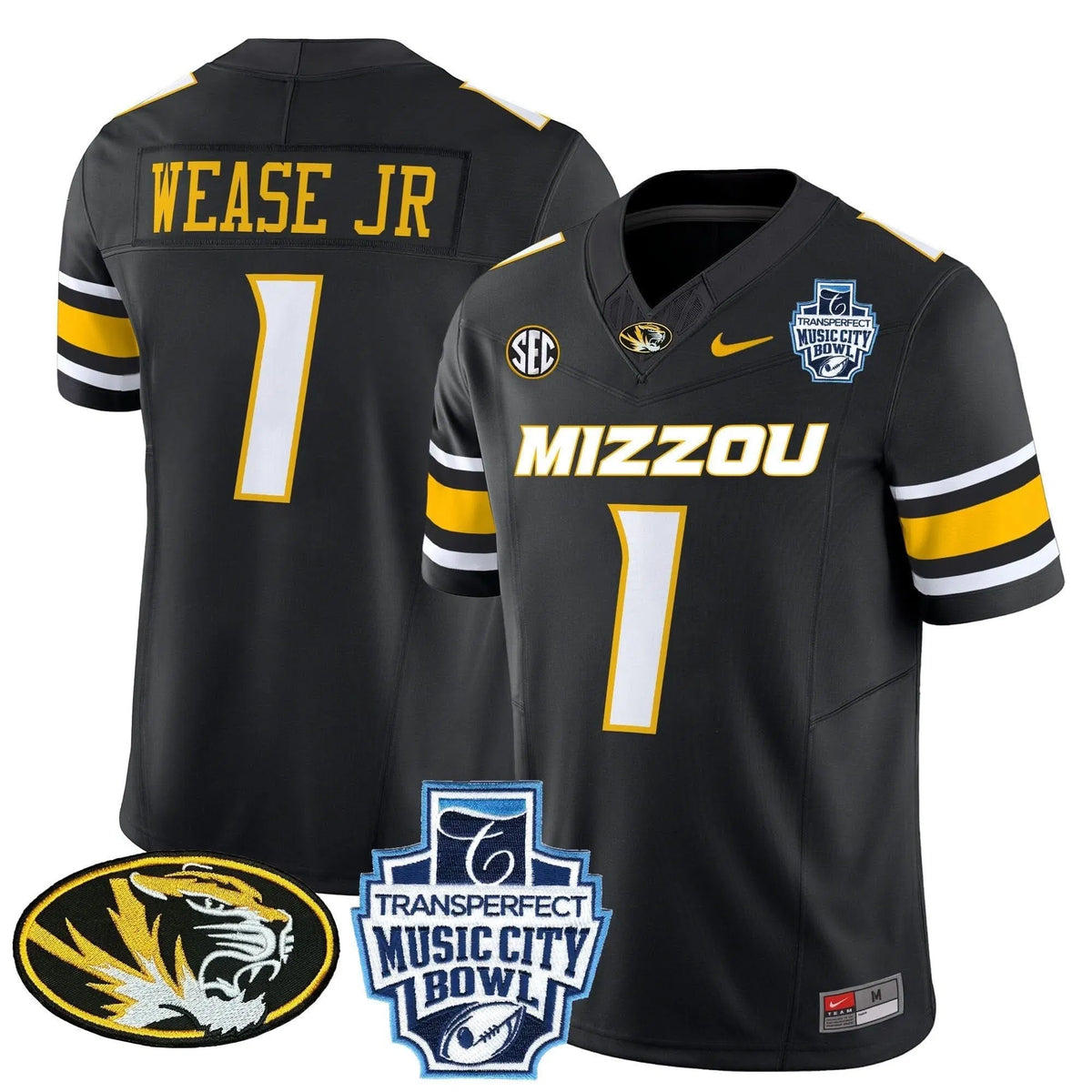 Personalized MT 2026 Music City Bowl Vapor Limited Jersey - Black / Theo Wease Jr Stitched