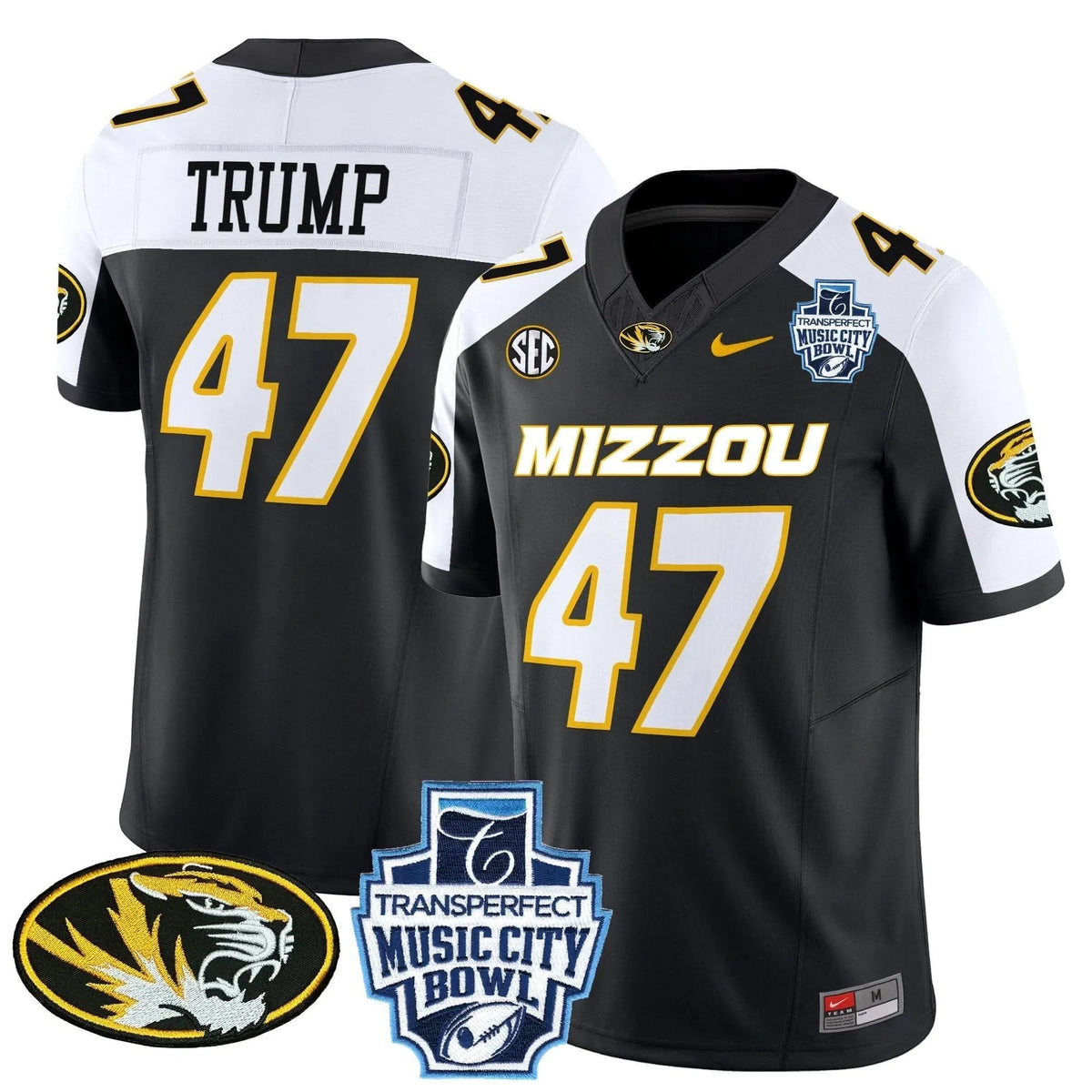 Personalized MT 2026 Music City Bowl Vapor Limited Jersey - Black Alternate / Trump Stitched