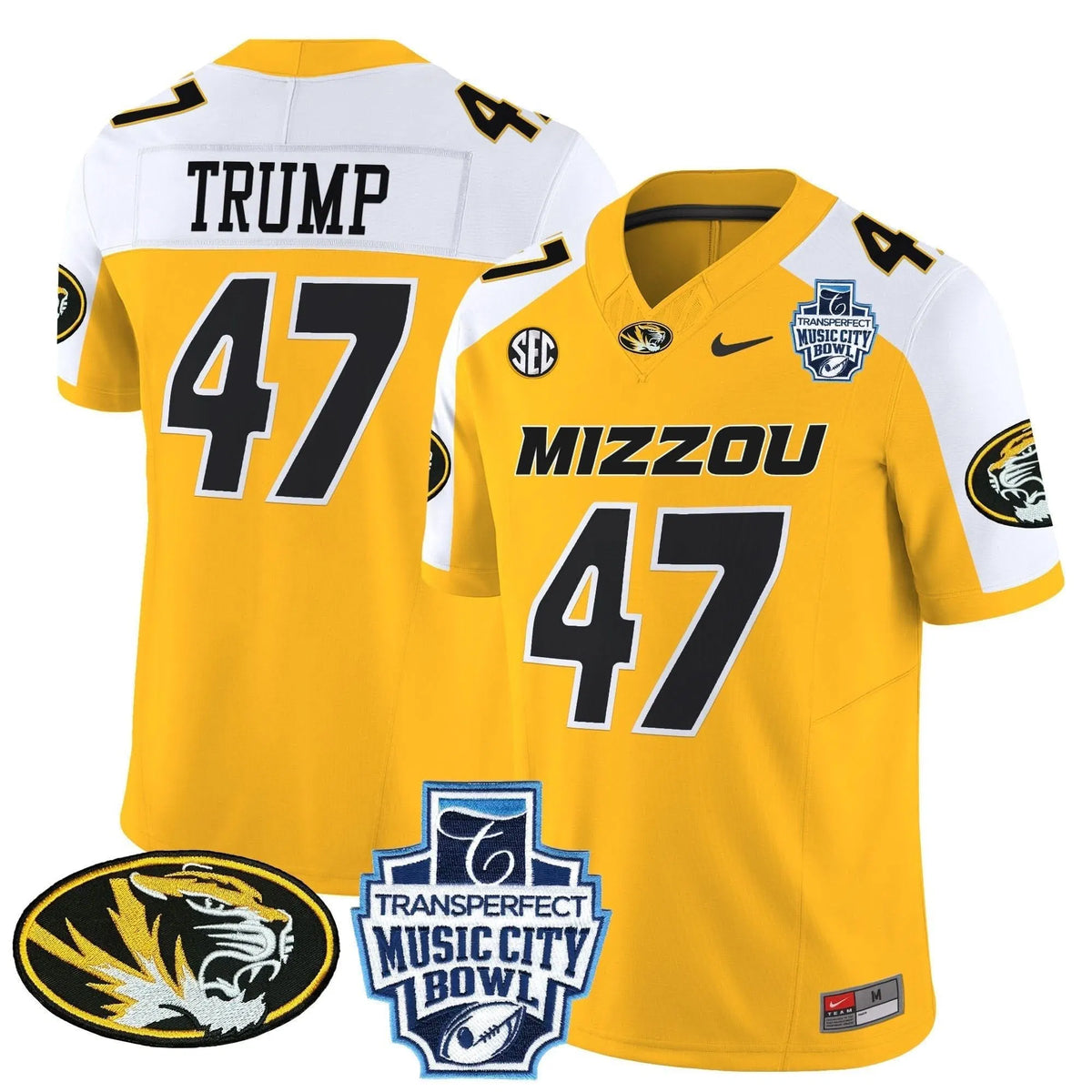 Personalized MT 2026 Music City Bowl Vapor Limited Jersey - Gold Alternate / Trump Stitched