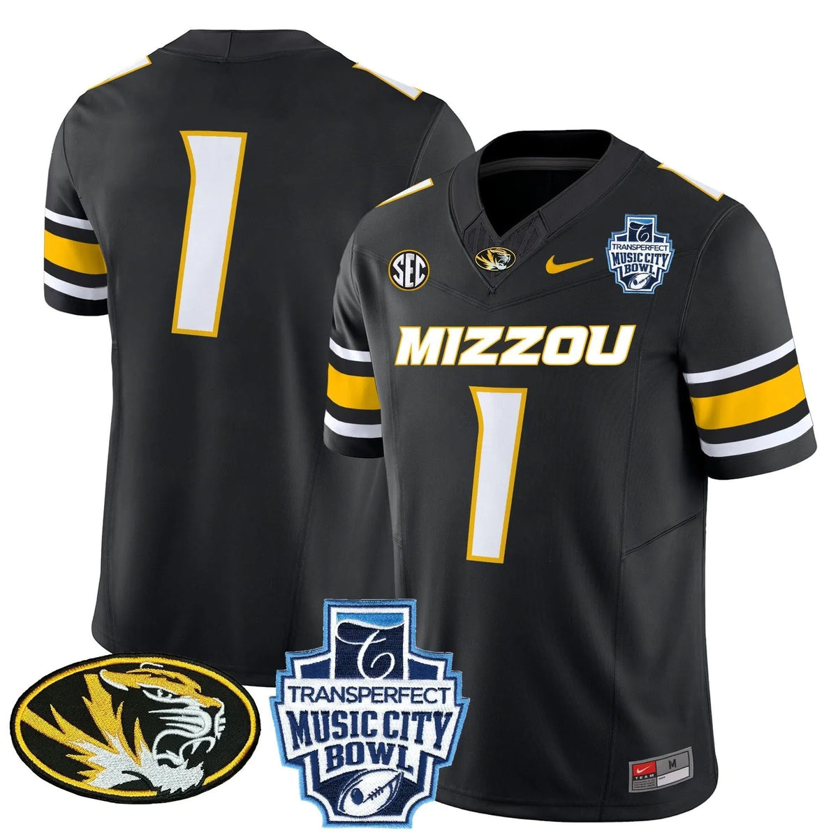 Personalized MT 2026 Music City Bowl Vapor Limited Jersey - Black / #1 Team Stitched