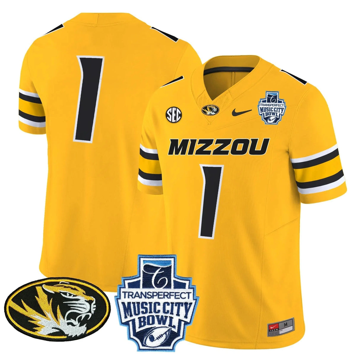 Personalized MT 2026 Music City Bowl Vapor Limited Jersey - Gold / #1 Team Stitched