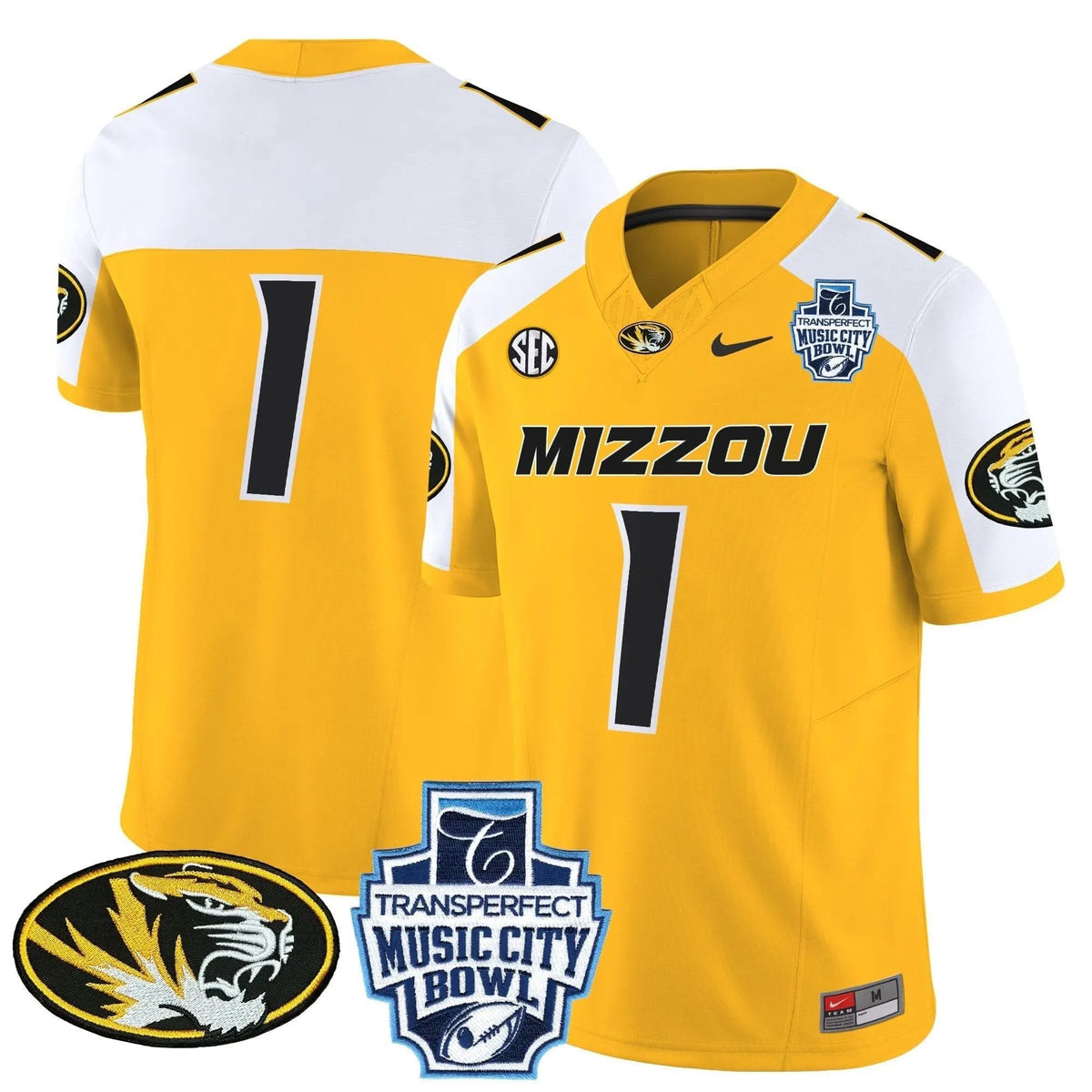 Personalized MT 2026 Music City Bowl Vapor Limited Jersey - Gold Alternate / #1 Team Stitched