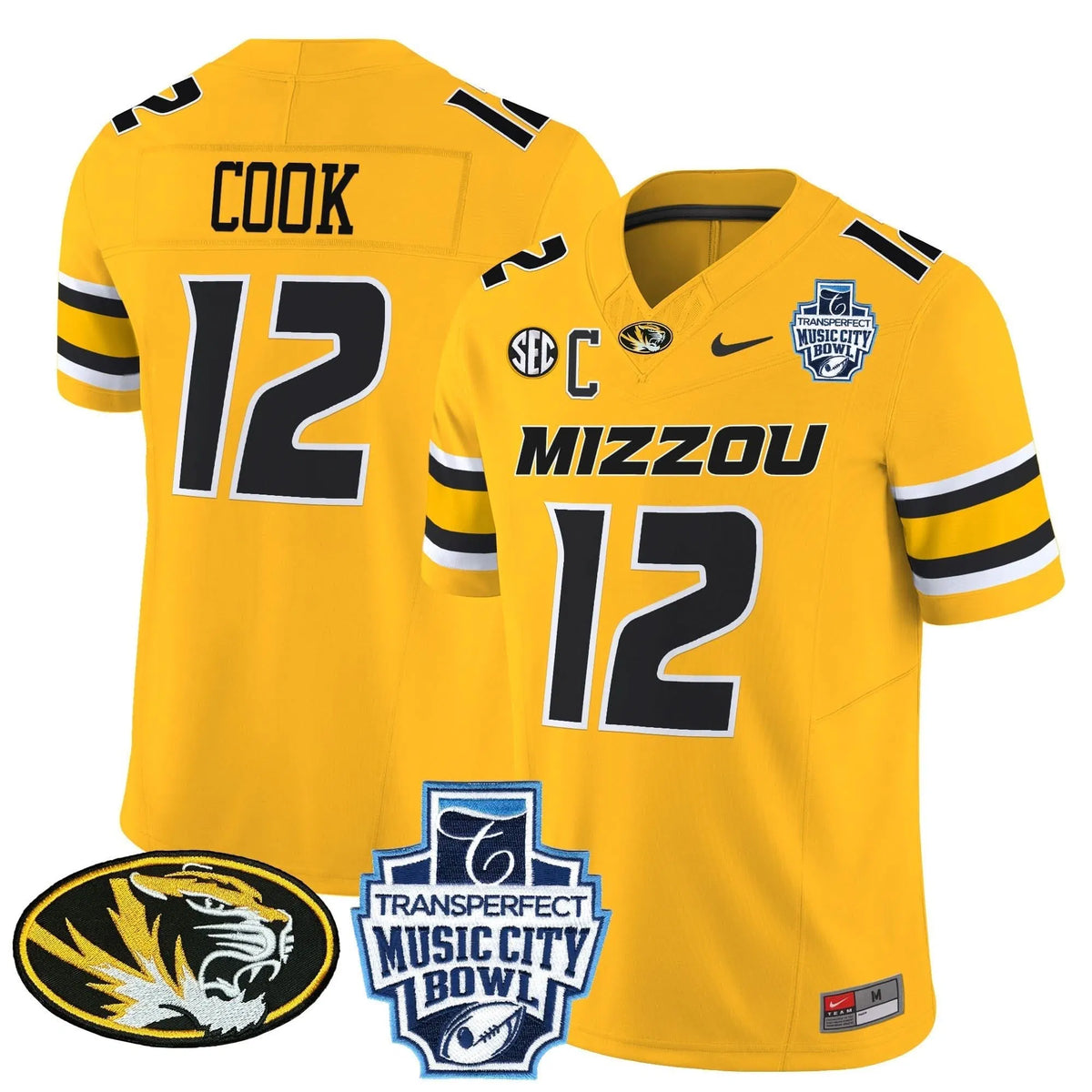 Personalized MT 2026 Music City Bowl Vapor Limited Jersey - Gold / Brady Cook Stitched
