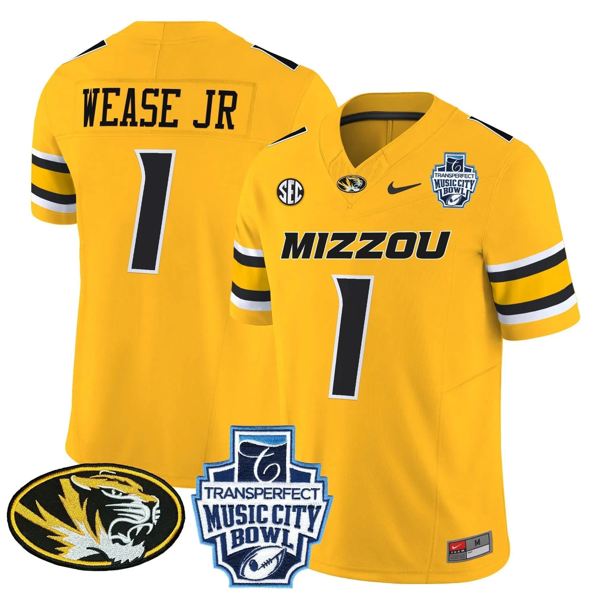 Personalized MT 2026 Music City Bowl Vapor Limited Jersey - Gold / Theo Wease Jr Stitched