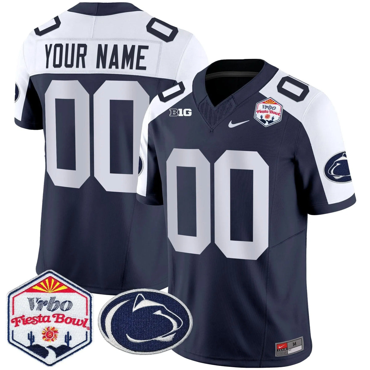 Personalized PSU 2026 The Fiesta Bowl Patch Vapor Limited Custom Jersey - Navy Alternate Stitched