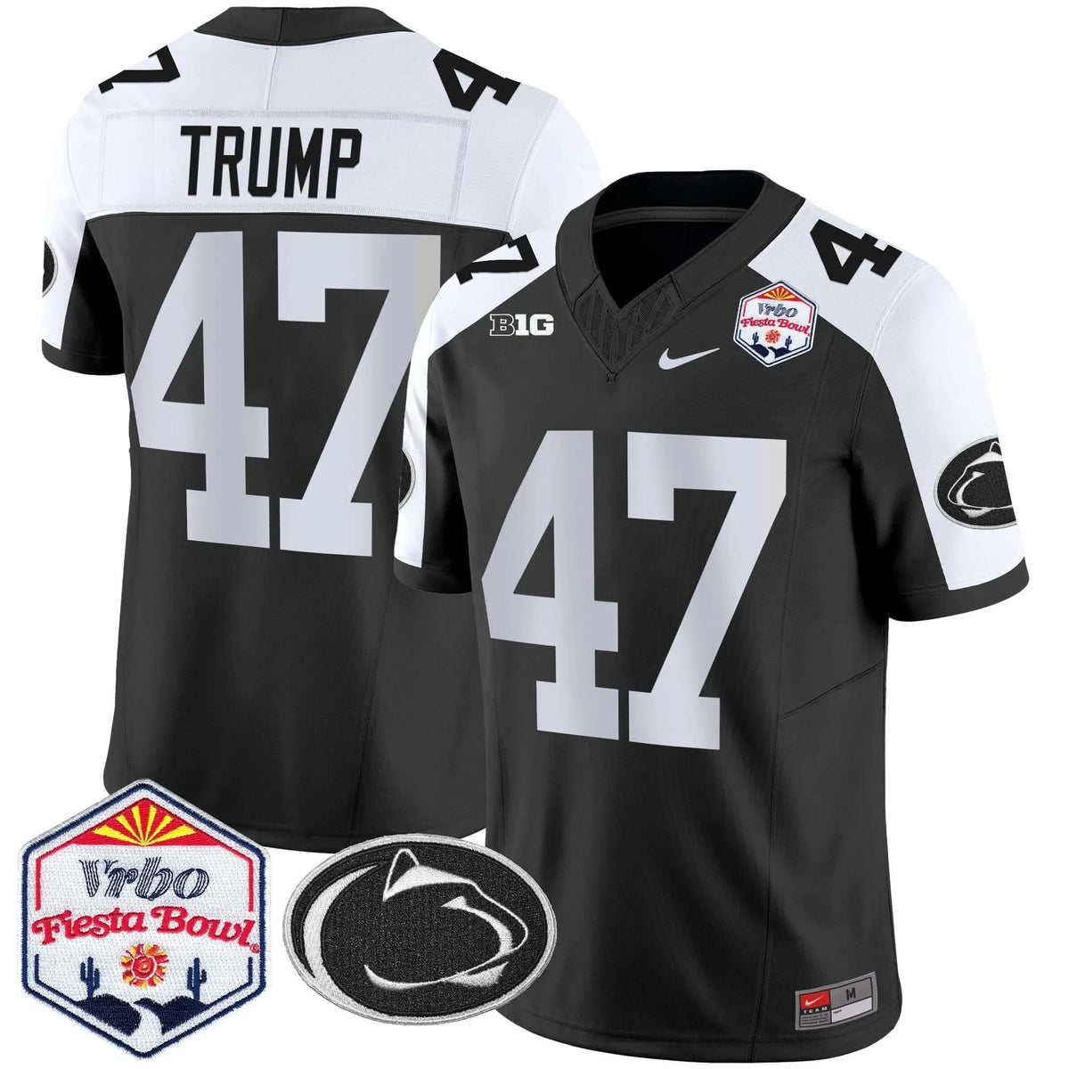 Personalized PSU 2026 The Fiesta Bowl Patch Vapor Limited Jersey - Black Alternate / Trump Stitched