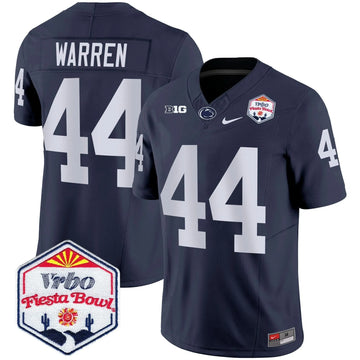 Personalized PSU 2026 The Fiesta Bowl Patch Vapor Limited Jersey - Navy / Tyler Warren Stitched