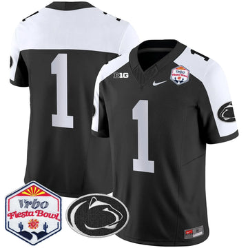 Personalized PSU 2026 The Fiesta Bowl Patch Vapor Limited Jersey - Black Alternate / #1 Team Stitched