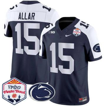 Personalized PSU 2026 The Fiesta Bowl Patch Vapor Limited Jersey - Navy Alternate / Drew Allar Stitched
