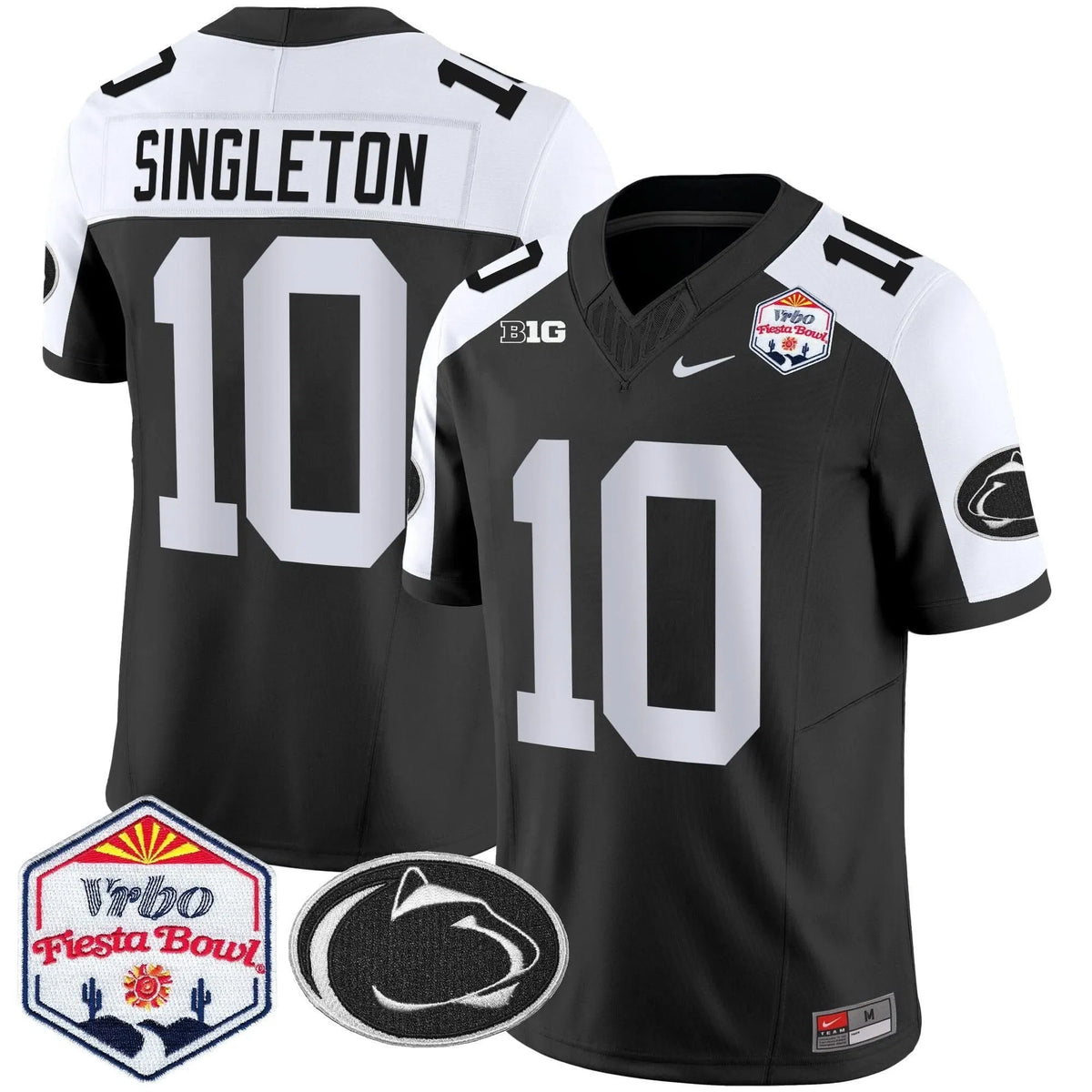 Personalized PSU 2026 The Fiesta Bowl Patch Vapor Limited Jersey - Black Alternate / Nicholas Singleton Stitched