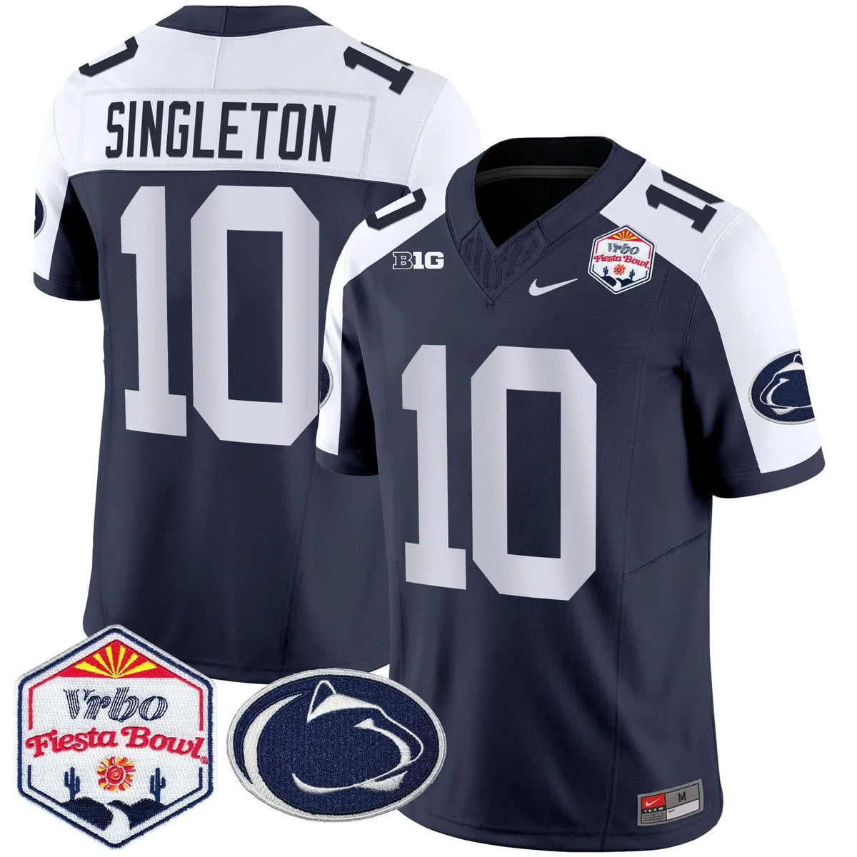 Personalized PSU 2026 The Fiesta Bowl Patch Vapor Limited Jersey - Navy Alternate / Nicholas Singleton Stitched