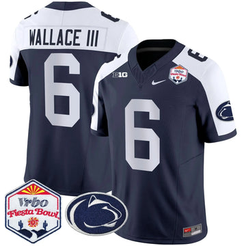 Personalized PSU 2026 The Fiesta Bowl Patch Vapor Limited Jersey - Navy Alternate / Harrison Wallace III Stitched