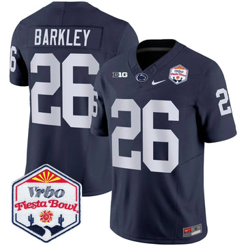 Personalized PSU 2026 The Fiesta Bowl Patch Vapor Limited Jersey - Navy / Saquon Barkley Stitched