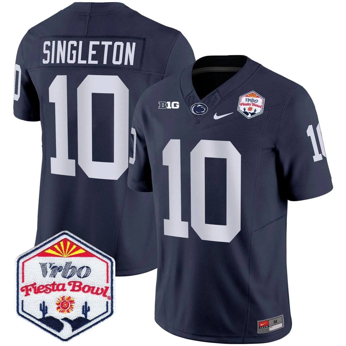Personalized PSU 2026 The Fiesta Bowl Patch Vapor Limited Jersey - Navy / Nicholas Singleton Stitched