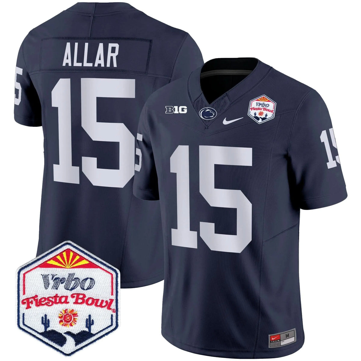 Personalized PSU 2026 The Fiesta Bowl Patch Vapor Limited Jersey - Navy / Drew Allar Stitched
