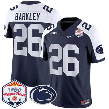Personalized PSU 2026 The Fiesta Bowl Patch Vapor Limited Jersey - Navy Alternate / Saquon Barkley Stitched