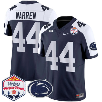 Personalized PSU 2026 The Fiesta Bowl Patch Vapor Limited Jersey - Navy Alternate / Tyler Warren Stitched