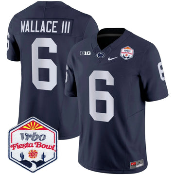 Personalized PSU 2026 The Fiesta Bowl Patch Vapor Limited Jersey - Navy / Harrison Wallace III Stitched
