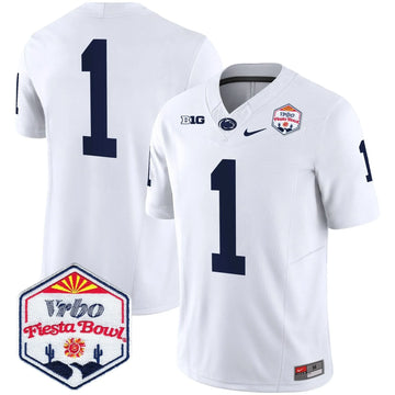 Personalized PSU 2026 The Fiesta Bowl Patch Vapor Limited Jersey - White / #1 Team Stitched