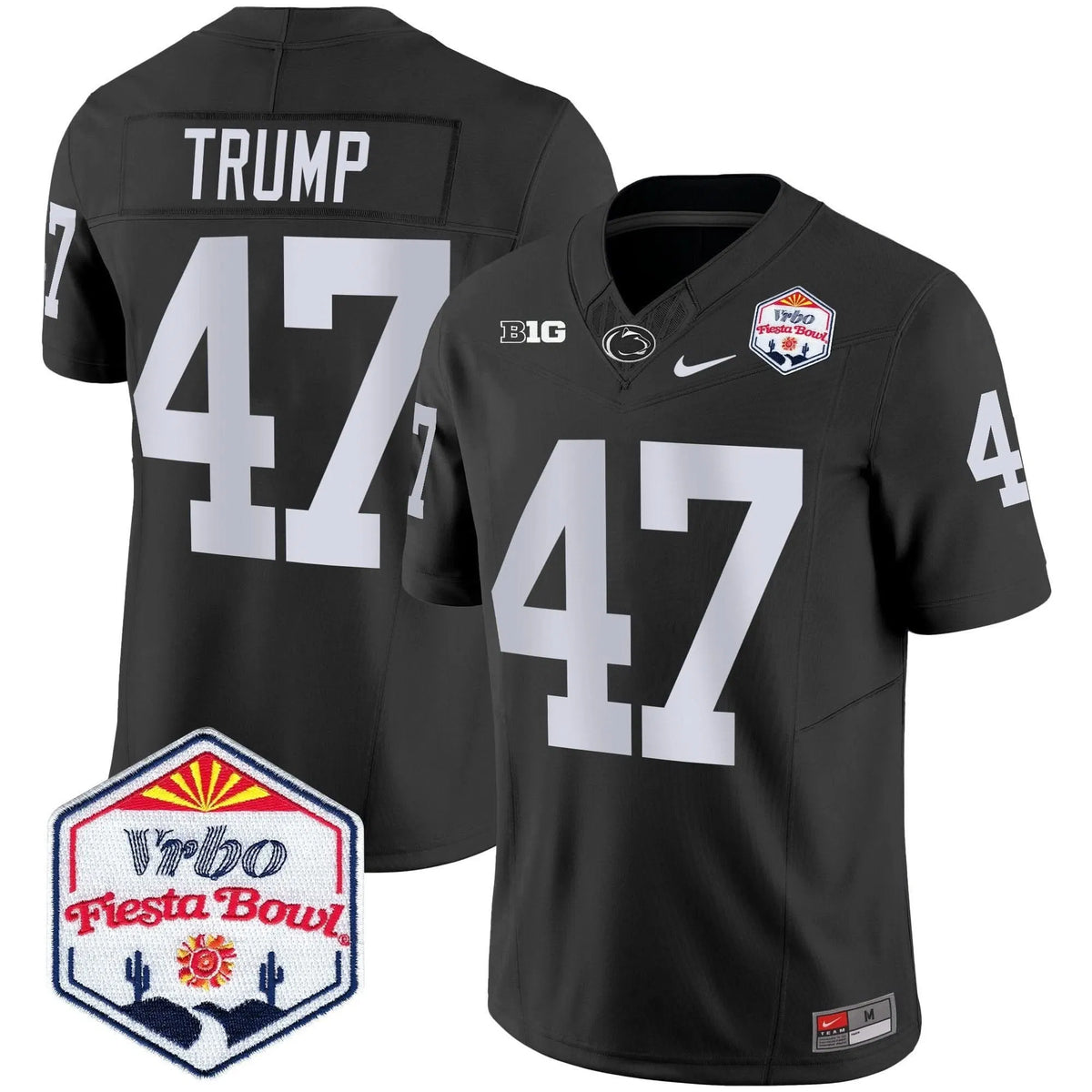 Personalized PSU 2026 The Fiesta Bowl Patch Vapor Limited Jersey - Black / Trump Stitched