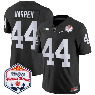 Personalized PSU 2026 The Fiesta Bowl Patch Vapor Limited Jersey - Black / Tyler Warren Stitched