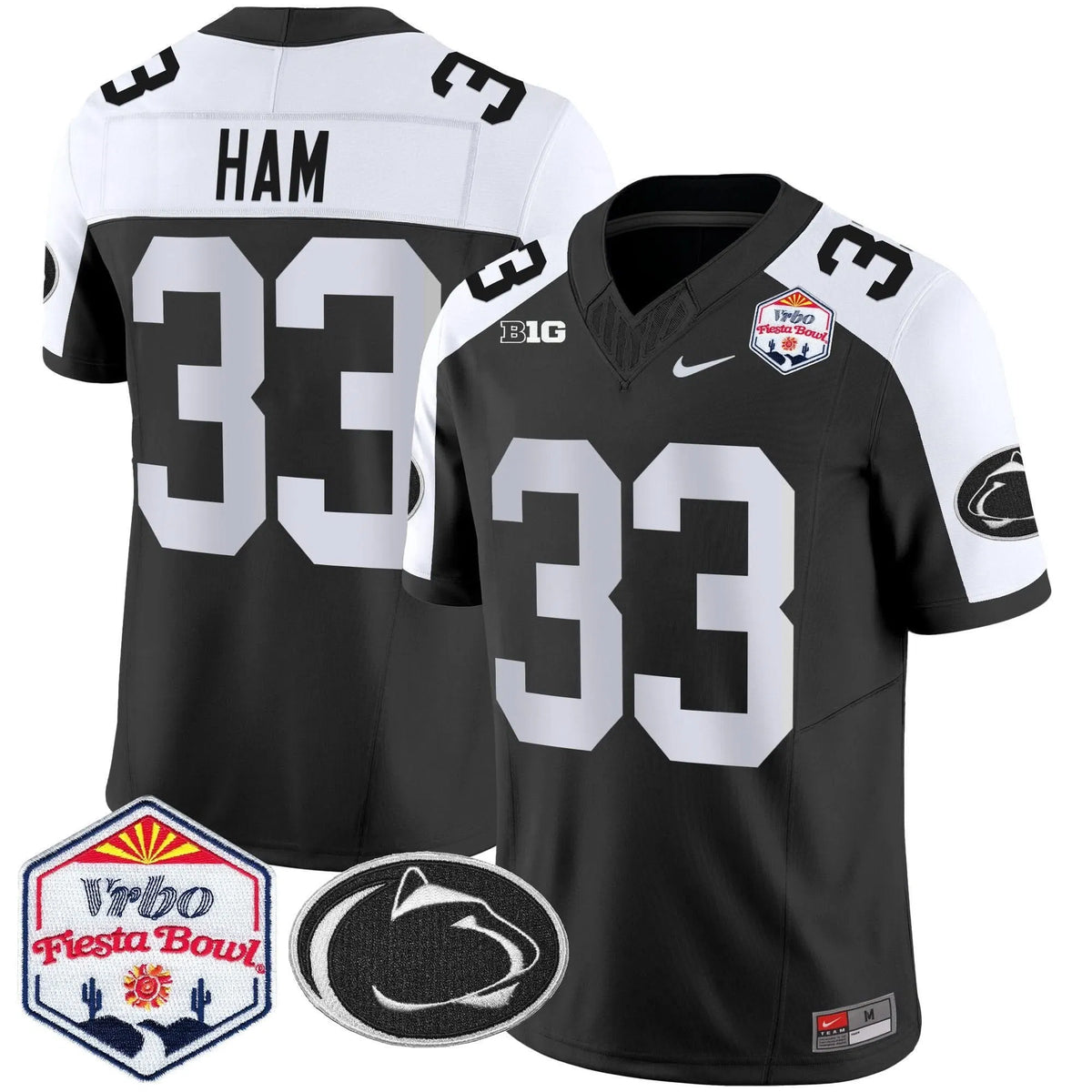 Personalized PSU 2026 The Fiesta Bowl Patch Vapor Limited Jersey - Black Alternate / Jack Ham Stitched