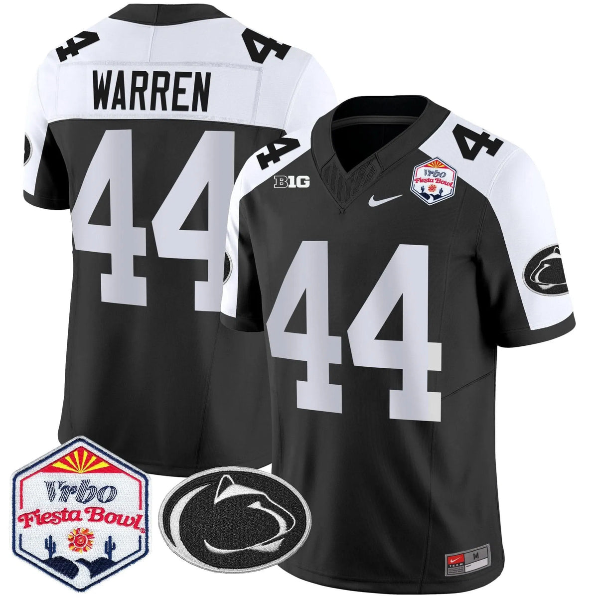 Personalized PSU 2026 The Fiesta Bowl Patch Vapor Limited Jersey - Black Alternate / Tyler Warren Stitched