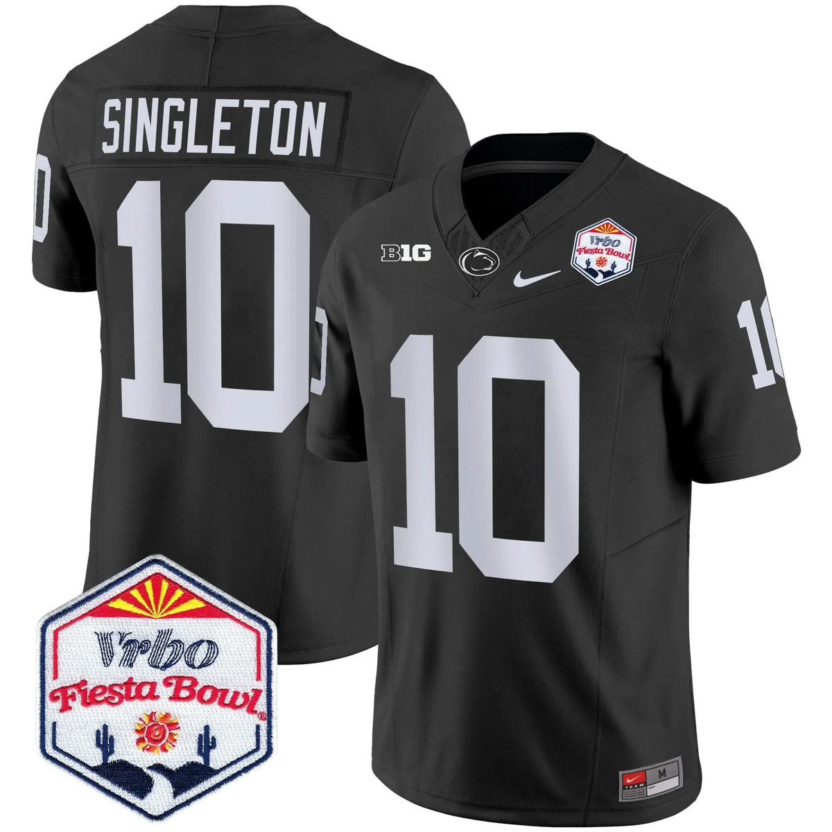 Personalized PSU 2026 The Fiesta Bowl Patch Vapor Limited Jersey - Black / Nicholas Singleton Stitched