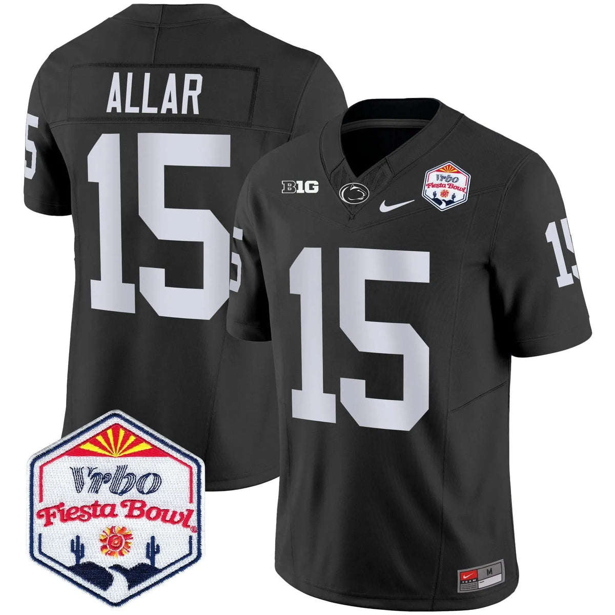 Personalized PSU 2026 The Fiesta Bowl Patch Vapor Limited Jersey - Black / Drew Allar Stitched