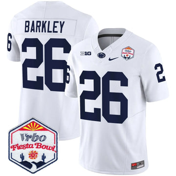 Personalized PSU 2026 The Fiesta Bowl Patch Vapor Limited Jersey - White / Saquon Barkley Stitched