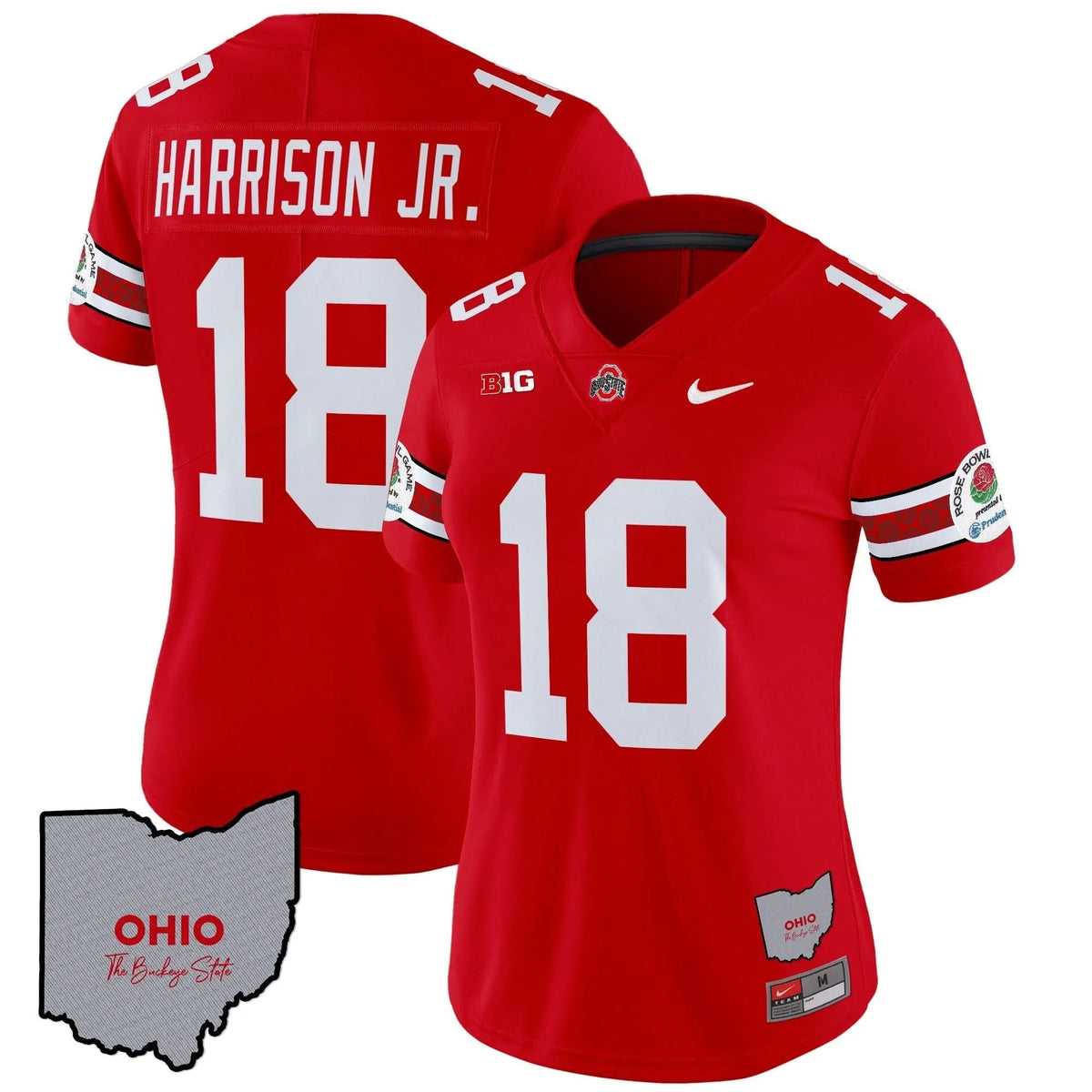 Personalized Women's OSB Rose Bowl Vapor Limited Jersey V3 - Stitched - Red / Marvin Harrison Jr. Stitched