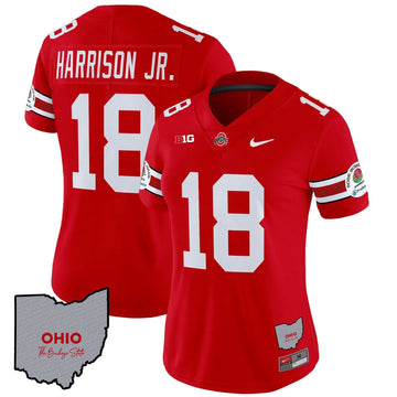 Personalized Women's OSB Rose Bowl Vapor Limited Jersey V3 - Stitched - Red / Marvin Harrison Jr. Stitched