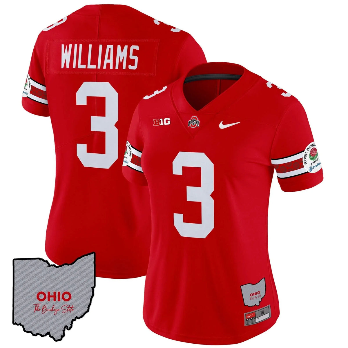 Personalized Women's OSB Rose Bowl Vapor Limited Jersey V3 - Stitched - Red / Miyan Williams Stitched