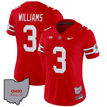 Personalized Women's OSB Rose Bowl Vapor Limited Jersey V3 - Stitched - Red / Miyan Williams Stitched