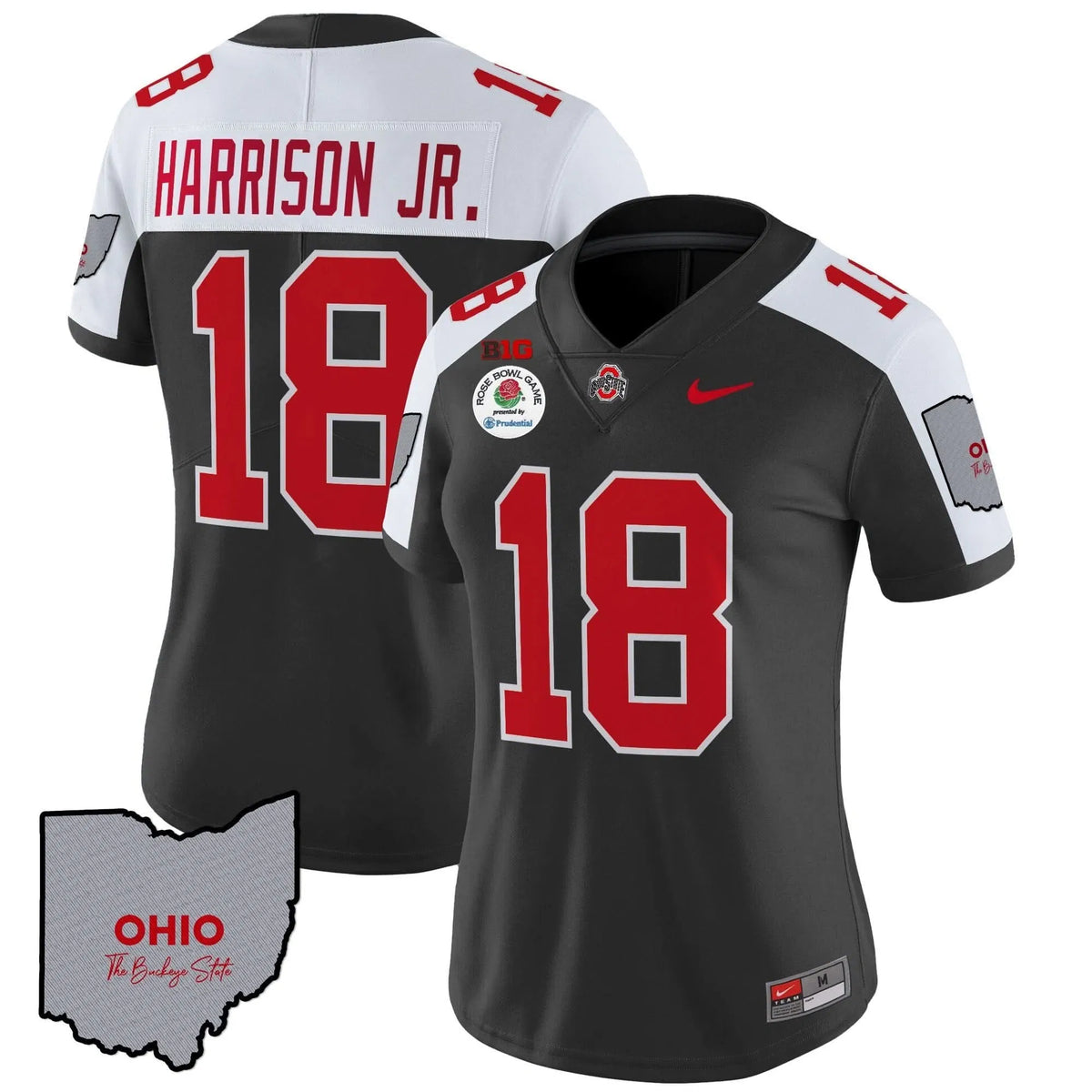 Personalized Women's OSB Rose Bowl Vapor Limited Jersey V3 - Stitched - Black Alternate / Marvin Harrison Jr. Stitched