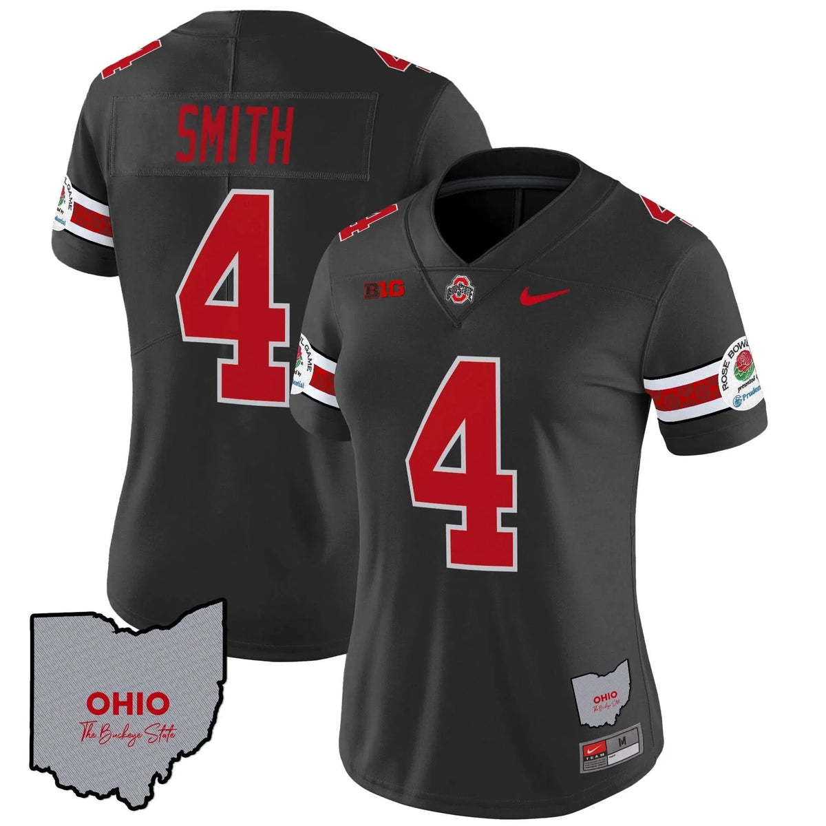 Personalized Women's OSB Rose Bowl Vapor Limited Jersey V3 - Stitched - Black / Jeremiah Smith Stitched