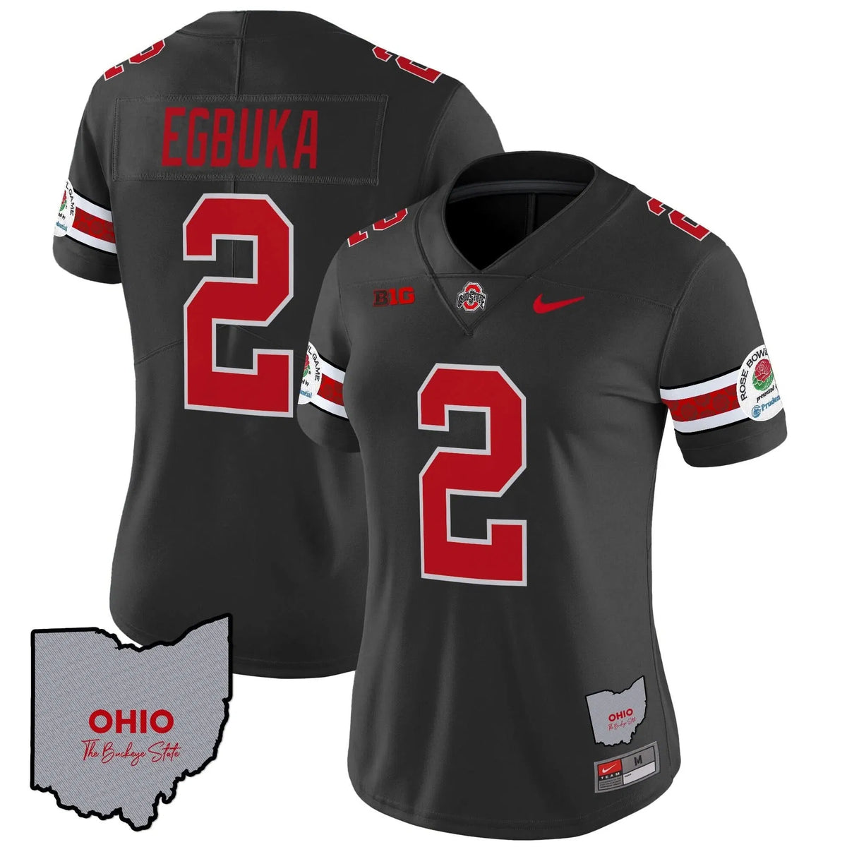 Personalized Women's OSB Rose Bowl Vapor Limited Jersey V3 - Stitched - Black / Emeka Egbuka Stitched