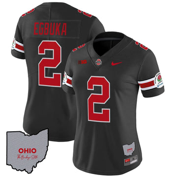 Personalized Women's OSB Rose Bowl Vapor Limited Jersey V3 - Stitched - Black / Emeka Egbuka Stitched