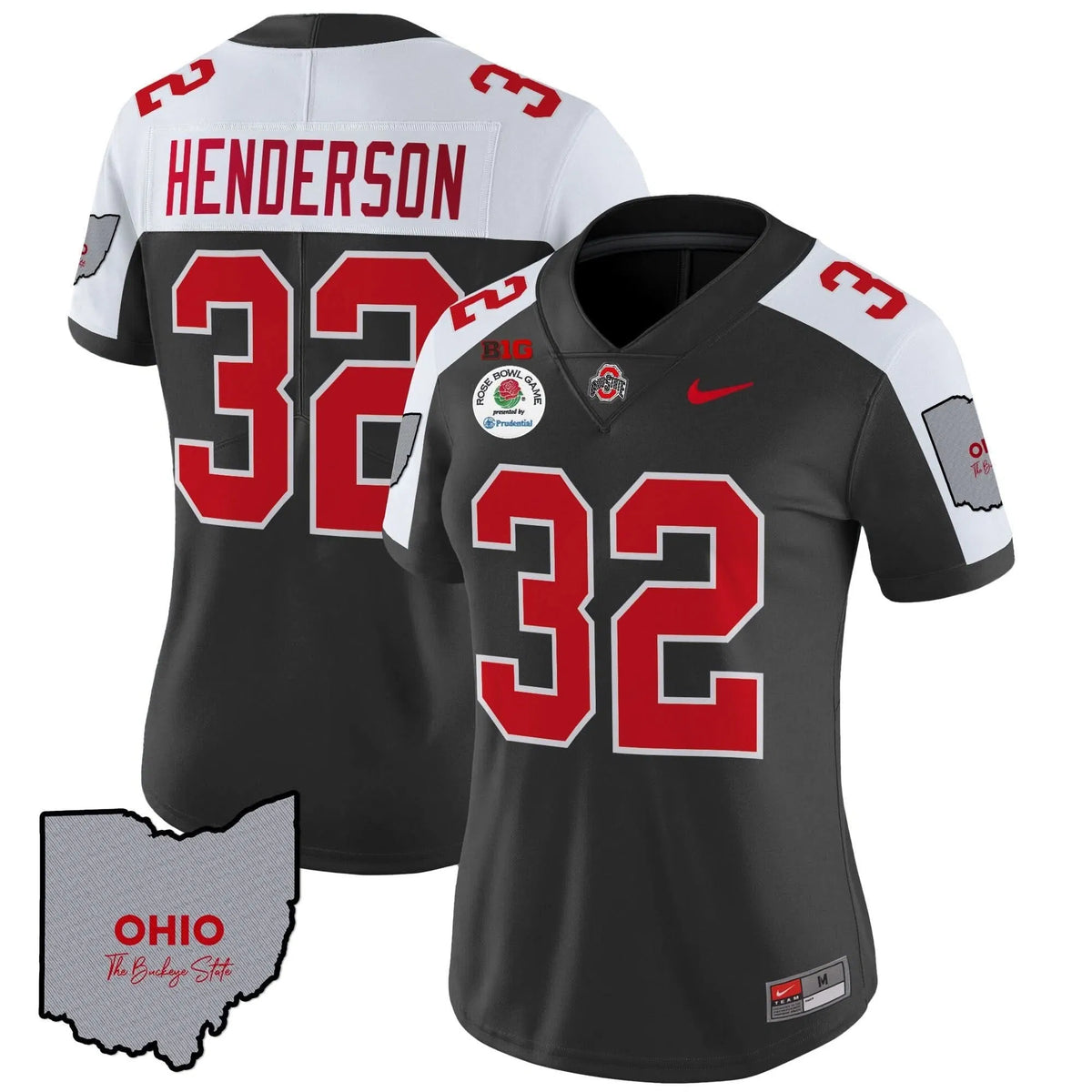 Personalized Women's OSB Rose Bowl Vapor Limited Jersey V3 - Stitched - Black Alternate / Treveyon Henderson Stitched