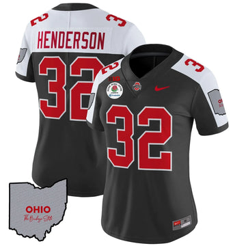 Personalized Women's OSB Rose Bowl Vapor Limited Jersey V3 - Stitched - Black Alternate / Treveyon Henderson Stitched