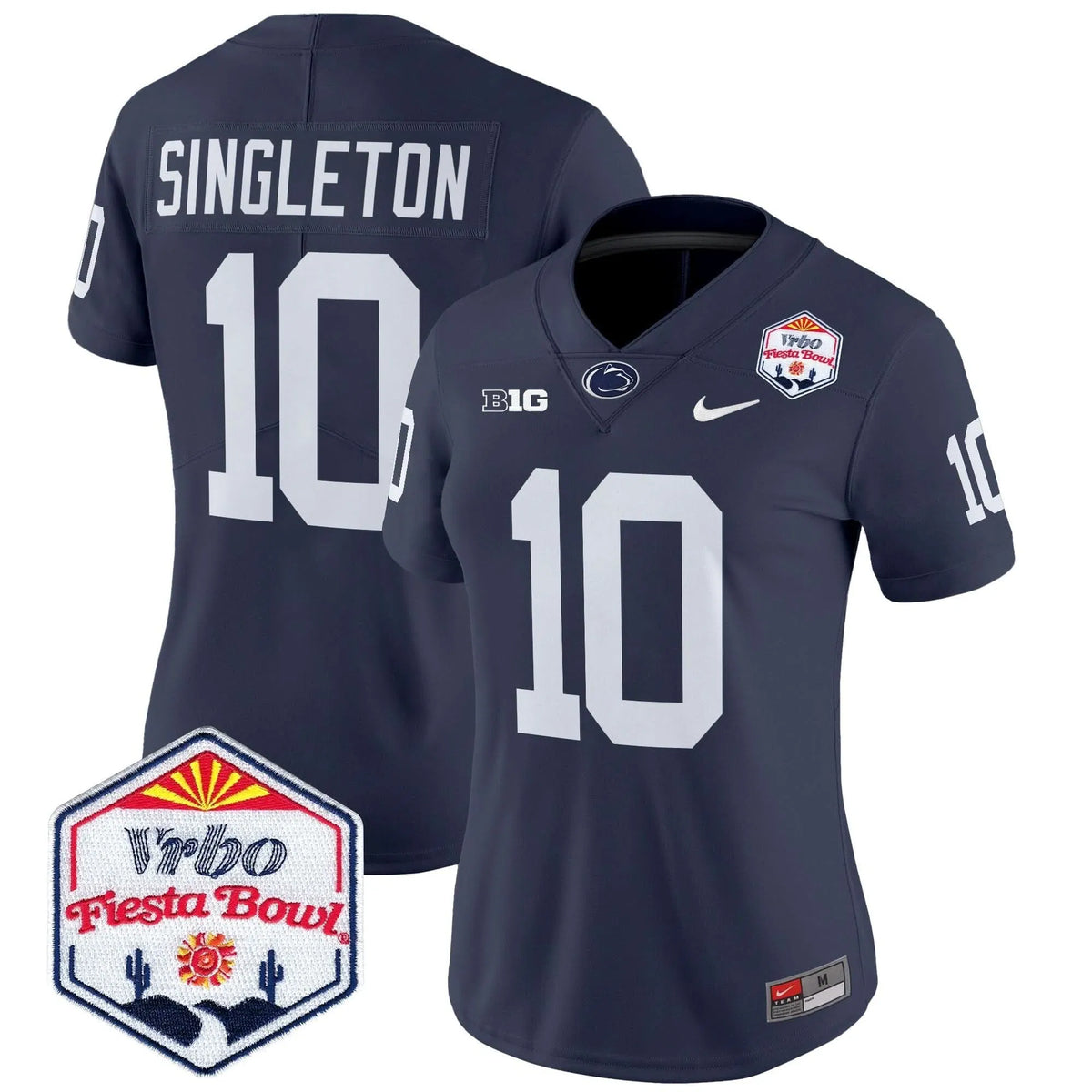 Personalized Women's PSU 2026 The Fiesta Bowl Patch Vapor Limited Jersey - Stitched - Navy / Nicholas Singleton Stitched