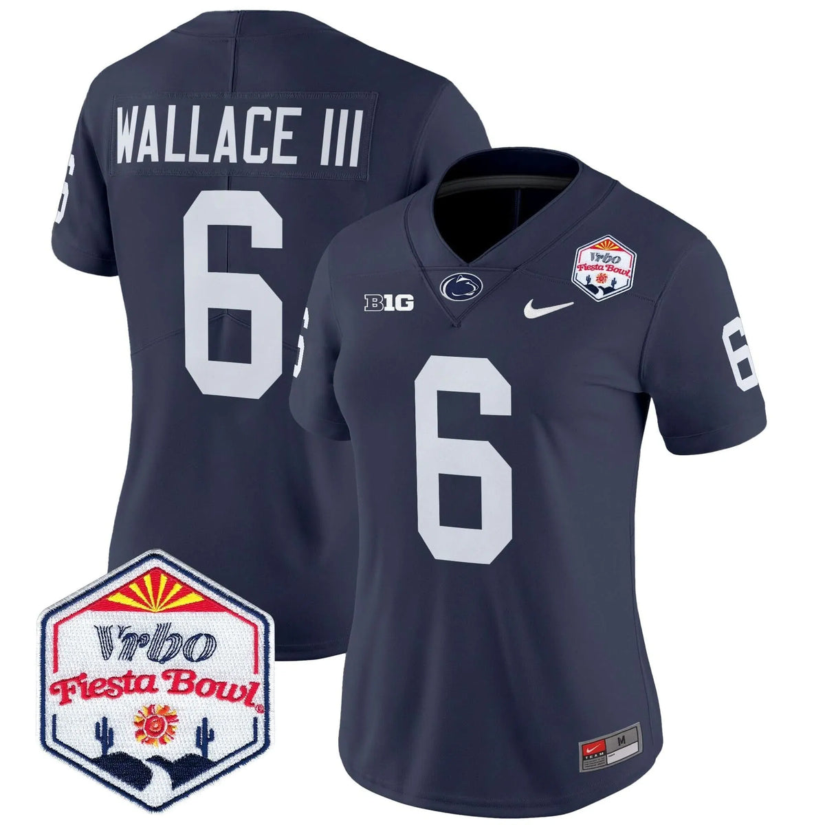 Personalized Women's PSU 2026 The Fiesta Bowl Patch Vapor Limited Jersey - Stitched - Navy / Harrison Wallace III Stitched